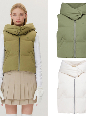 特价韩国代购St ANDREWS高尔夫连帽拉链保暖防风户外鹅绒马甲女