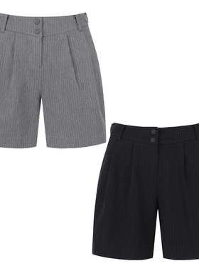 特价韩国代购St ANDREWS高尔夫条纹休闲纯色收腰户外直筒短款女