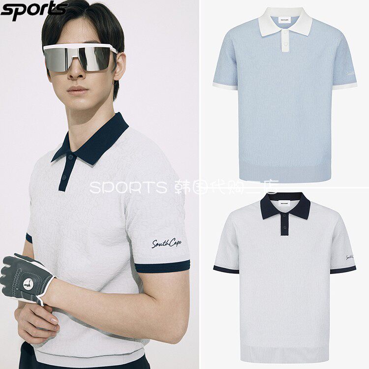 韩国代购southcape高尔夫穿搭26春夏运动户外针织POLO衫短袖T恤男