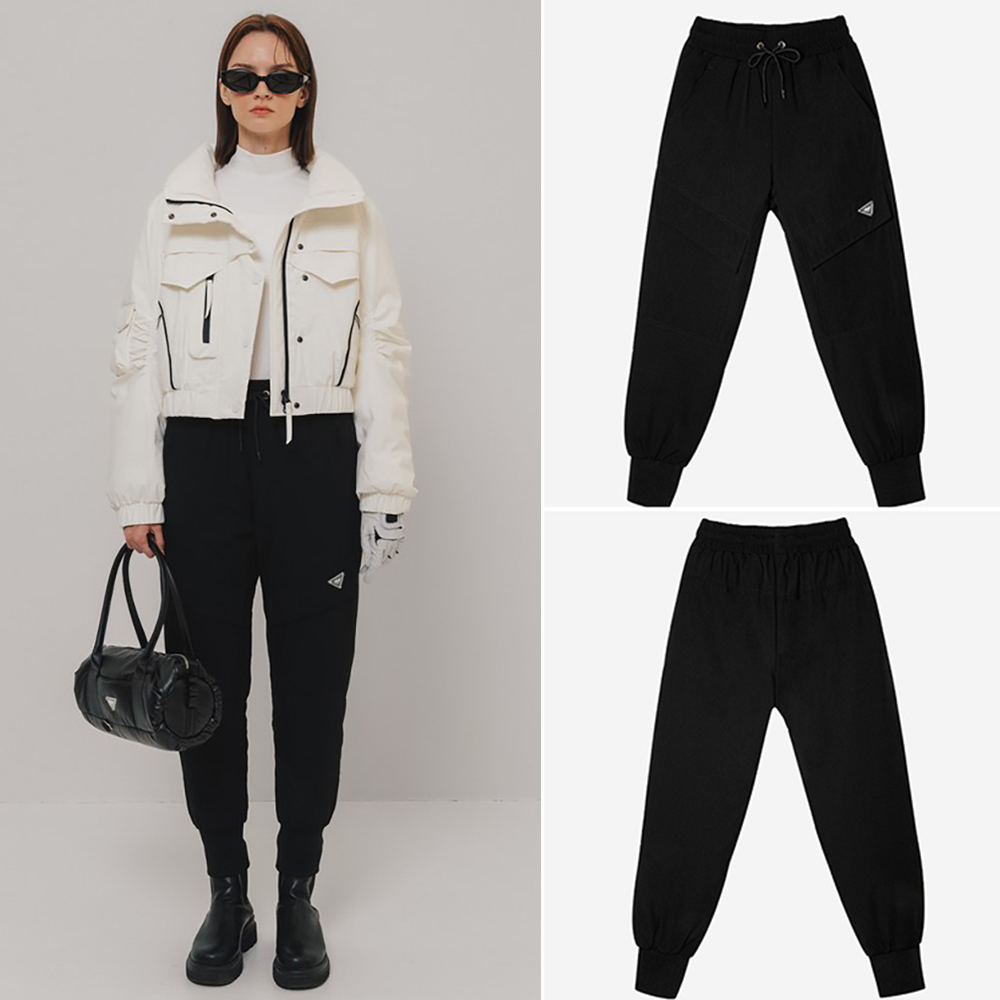 韩国代购OBER高尔夫穿搭25冬防风抗寒鸭绒运动束脚裤靴裤羽绒裤女