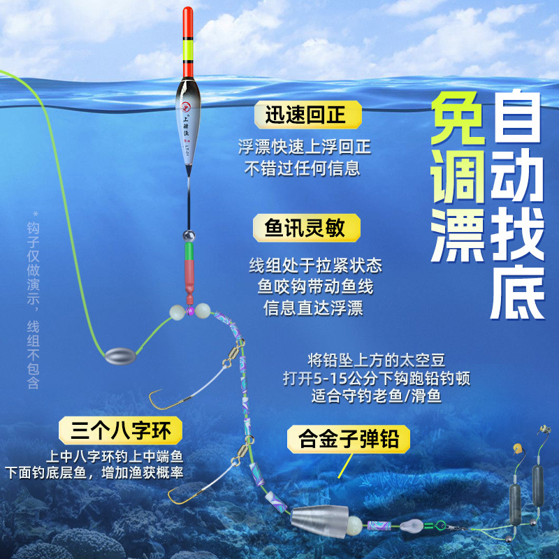 大力马成品路滑线组套装滑漂矶竿远投钓组路亚大物鱼线pe主线