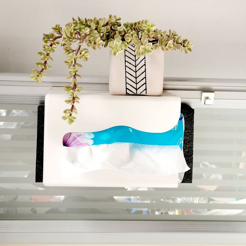 办公桌免打孔隔断插式下挂抽纸盒