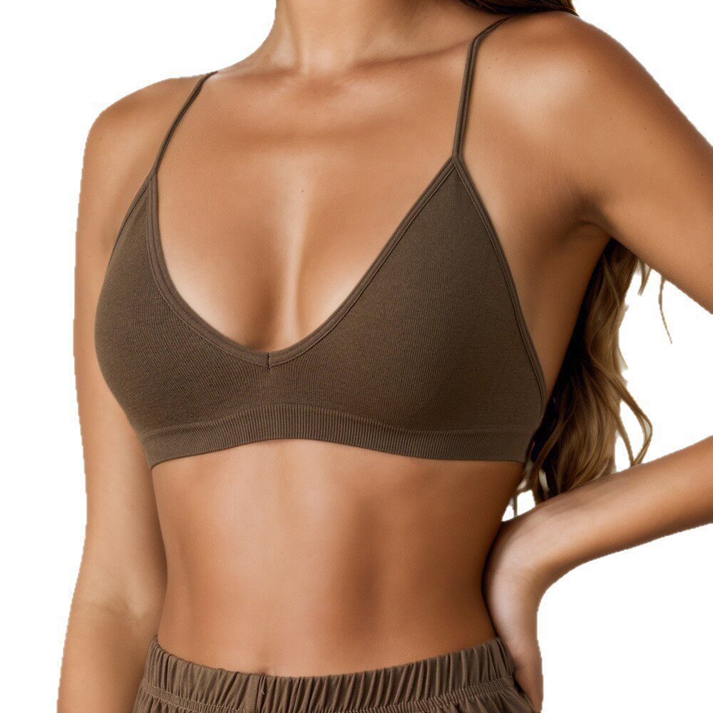 欧美夏季新款超薄性感舒适无缝瑜伽文胸女学生速干透气运动内衣