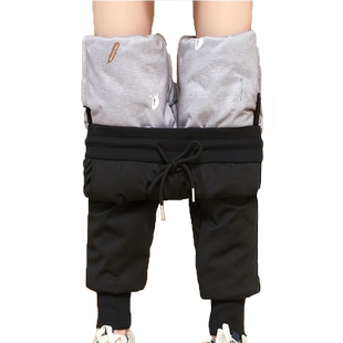 冬季加厚保暖羽绒裤男女同款外穿高腰白鸭绒保暖棉裤休闲裤百搭