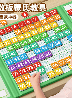 百数板蒙氏教具数字磁力贴1到100数学玩具磁吸幼儿园磁性启蒙认知