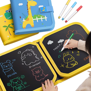 儿童画画板可擦写便携涂鸦画本涂色绘画玩具1一2岁宝宝小黑板家用