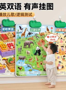 宝宝有声早教挂图认知启蒙婴幼儿童点读发声书玩具学习墙贴学说话