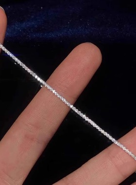 纯银莫桑闪钻素手链2025新款