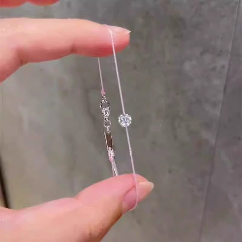 日韩风格粉色小花极细手链女
