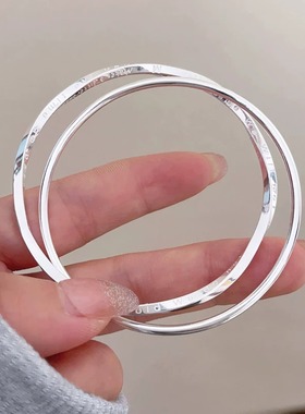 莫比乌斯环素圈手镯女款轻奢小众