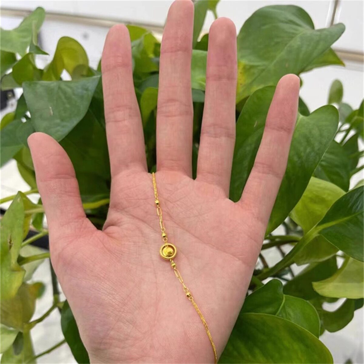 18k黄金色猫眼转运珠手链
