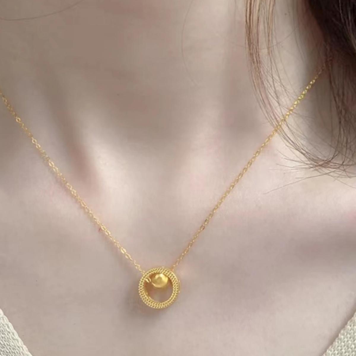 时来运转项链女18K金色小众轻奢