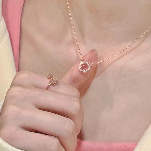 粉色樱花项链女配饰2026新款