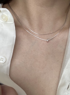 双层蛇骨链项链女2025新款简约