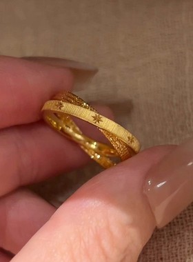 超闪水星记小双环戒指女vintager