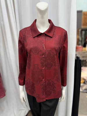 宝林达26A09奶奶春季大码洋气妈妈衬衫翻领老年人薄款外套上衣女