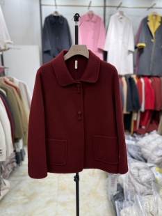 （商场同款专柜发货）冬羽丽人S27708年轻妈妈双面绒大衣短款外套