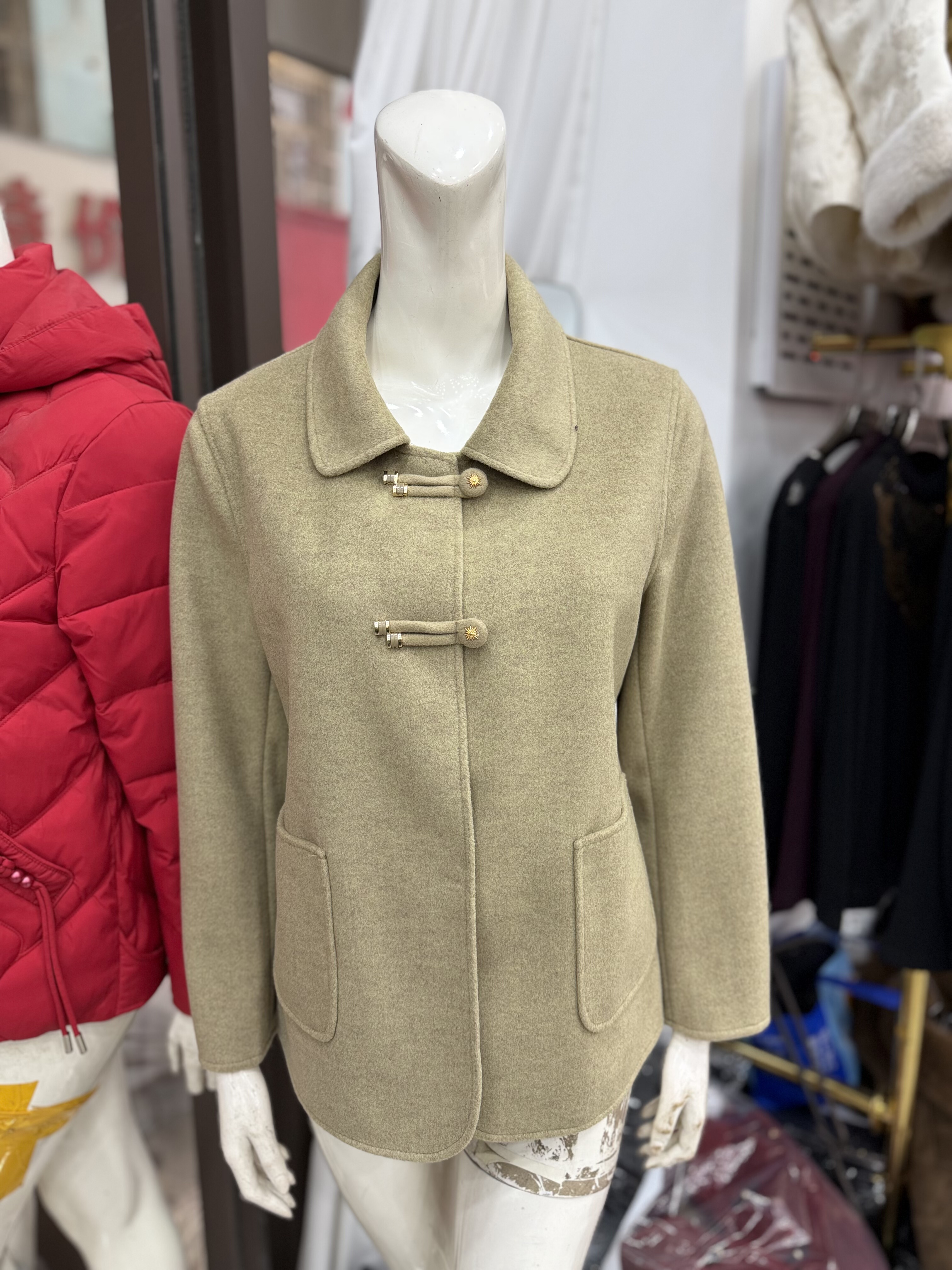 时尚妈妈双面绒短款外套冬装新款洋气大码喜婆婆呢大衣中老年外套,女装/女士精品,毛呢外套,淘宝优惠券,粉丝福利购,淘宝优惠卷