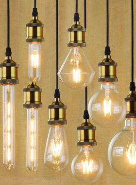 千美光LED节能灯泡爱迪生复古怀旧E27螺口暖黄光玻璃LED钨丝灯球