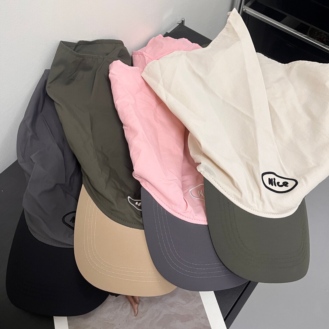 2026新款个性拼色头巾绑带鸭舌帽女夏季潮流时尚字母刺绣防晒帽子