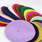 时尚 冬季 羊毛贝雷帽画家帽毛呢蓓蕾帽写生帽森女文艺帽子