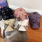 休闲简约数字641刺绣鸭舌帽新款 扎染街头潮牌时尚 软顶棒球帽遮阳