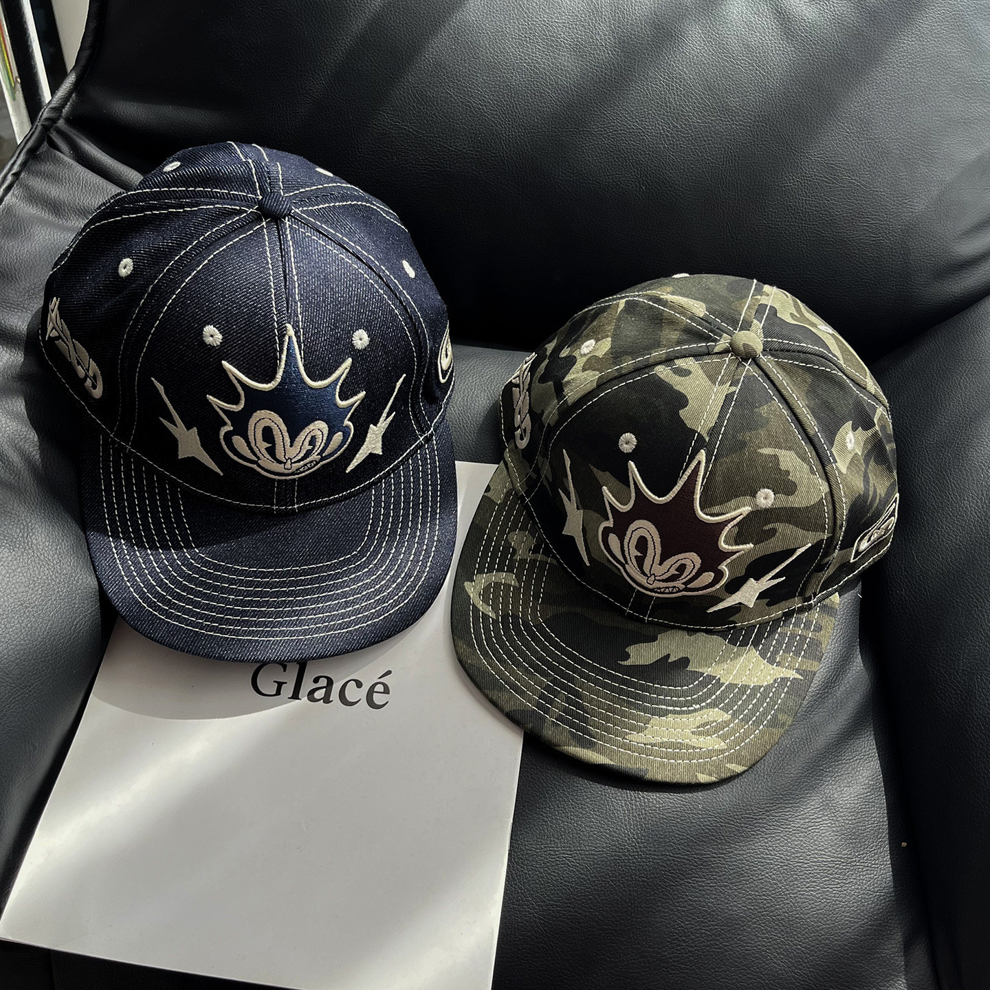 美式街头嘻哈百搭休闲立体绣刺绣迷彩棒球帽平沿帽情侣