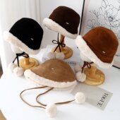 秋冬加厚毛绒保暖渔夫帽女防寒防风护耳盆帽北方冬天卷边蒙古帽子