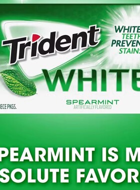 【美白牙齿】美国原装Trident White系列留兰香薄荷无糖口香糖