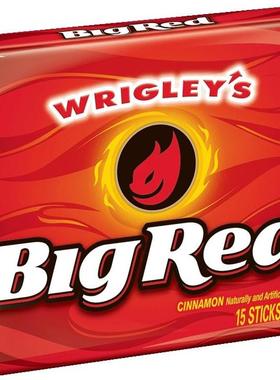 美国原装Wrigley,S BIG RED 双重薄荷肉桂口香糖，一包15片装