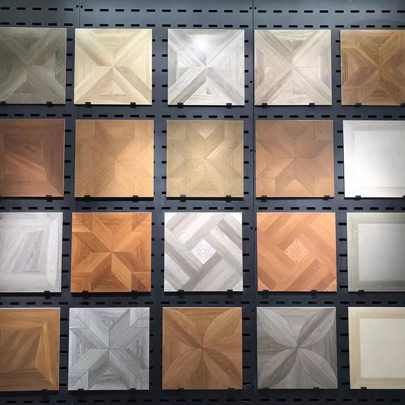 500*500美式复古拼花木纹砖/卧室书房客厅中古门店仿木纹瓷砖地砖