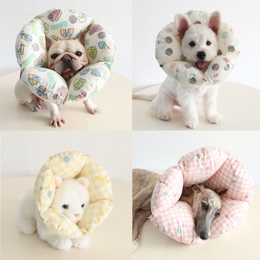 贝壳扇形加棉伊丽莎白圈防抓咬头套猫咪胖狗狗脖圈宠物枕头颈项圈