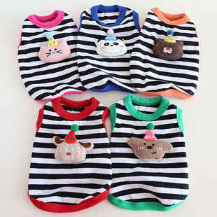 宠物猫狗春夏季衣服神偷大盗团背心狗狗猫咪条纹可爱撞色泰迪博美