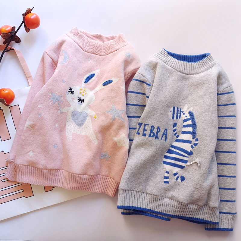 宝宝双层加厚棉线毛衣小乐猪冬季