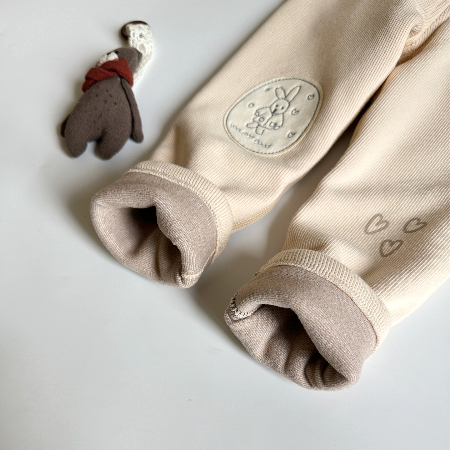 秋冬双层保暖女童亲肤热力石墨棉加绒贴身打底裤小童加厚森系长裤