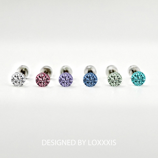 Loxxxis 4mm华子耳钉 小众设计爆闪高级感睡觉免摘医用钛钢耳骨钉