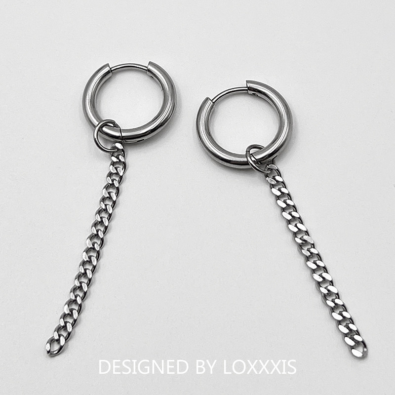 小众设计链条吊坠耳环