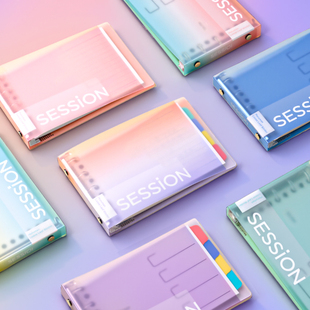 满乐文Maruman梦幻渐变B7session可拆卸高颜值迷你活页本透明笔记本小本子简约女生口袋本 限定新色