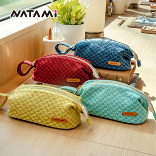 NATAMI奈多美复古美式轻奢笔袋文具盒大开口随意装中学生笔袋收纳简约大容量高颜值风女孩文具袋