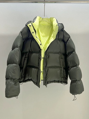 韩系2025新款冬撞色短款羽绒服女宽松加厚保暖小个子面包时尚外套