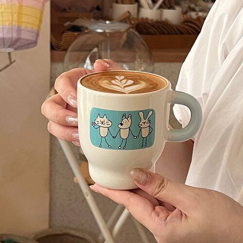 高颜值ins风陶瓷马克杯家用早餐杯子高颜值女生可爱水杯咖啡杯