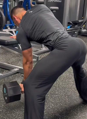 【黑弹诱魂】显翘臀健身裤男士冰丝裤运动裤瑜伽裤性感高弹垂坠感