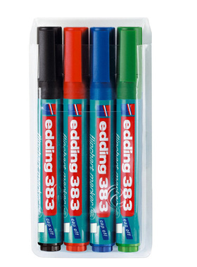 德国艾迪方头白板笔Flipchart Marker edding383开盖防干记号笔