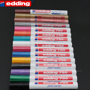 艾迪edding750油漆笔金属不锈钢记号笔补漆笔钢板记号笔线条2-4mm包包五金掉漆修补不掉色笔补漆笔多种颜色