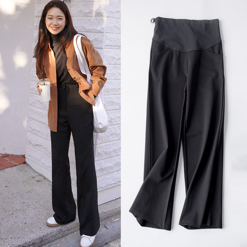 孕妇裤子春秋外穿宽松胖mm阔腿裤拖地秋季潮妈大码直筒休闲裤长裤