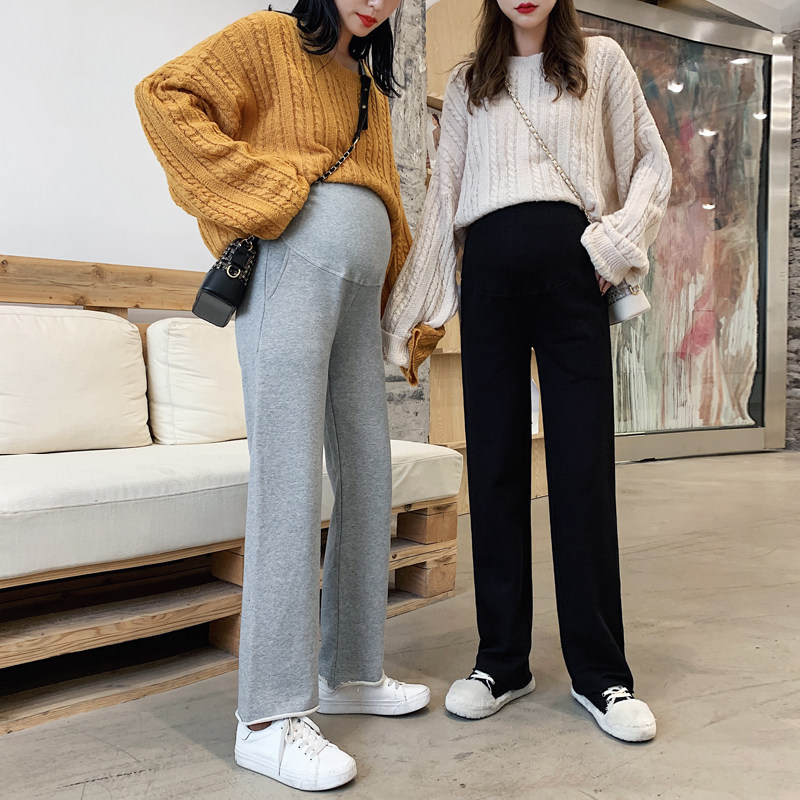 孕妇裤子秋季外穿潮妈宽松阔腿裤大码秋装胖mm直筒休闲运动裤春秋