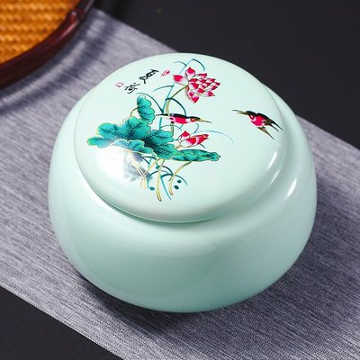 明茶秋毫陶瓷茶叶罐半斤茶罐密封罐子枸杞食品储存罐中药粉包装盒