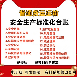 道路普通货运运输安全生产标准化台账管理制度应急预案整套电子版