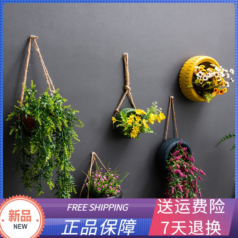 複古工業風輪胎花盆牆面裝飾品酒吧蛋糕店咖啡廳餐廳仿真綠植盆栽在類目 家居飾品, 壁飾中 - 來自Buy2taobao.com提供專業的淘寶代購服務