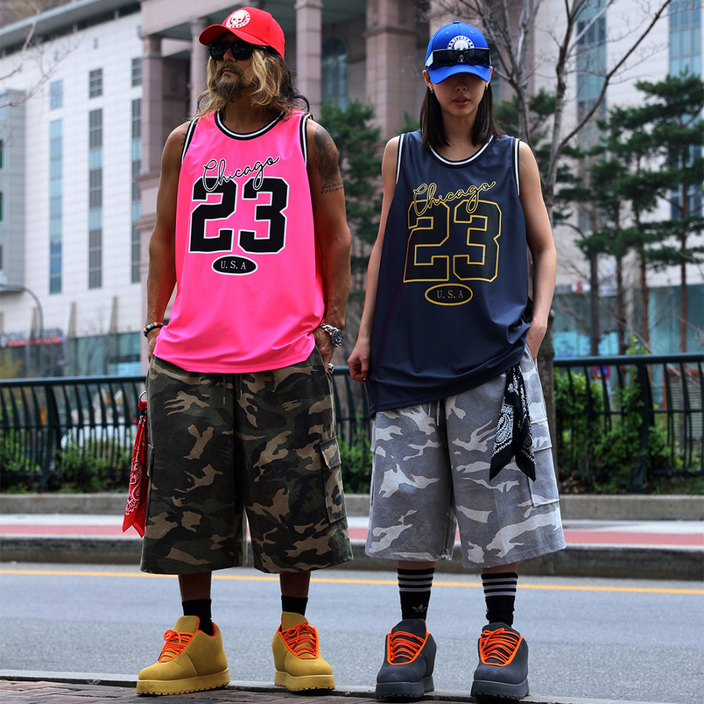 韩国潮牌健身背心男士夏季数字印花嘻哈宽松运动透气篮球休闲汗衫